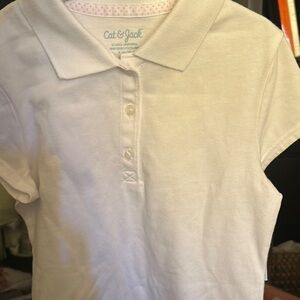 Cat & Jack Classic White Polo for Kids size small (6/7). Nwt
